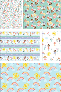 Assorted Pixie Dust Fairy Flannel Flat Fold Assortment 10 or 25 Yards Bundle Cotton Fabric