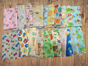 Assorted Children's A.E. Nathan Flannel - 1/2 Yard Cuts -  20 Prints- Fabric Bundle