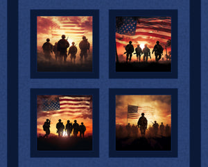 American Soldier Pillow Panel Cotton Fabric