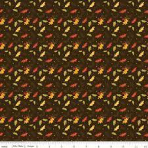 Awesome Autumn Leaves Raisin Cotton Fabric