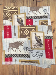Wildlife Flannel 2 piece 16" x 20" Fabric Precut