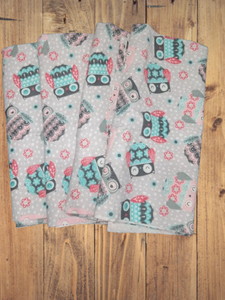Owl Flannel 4 piece 22" x 22" Fabric Precut