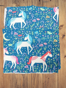 Unicorn Flannel 2 piece 17" x 19" Fabric Precut