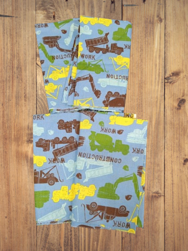 Construction 4 Piece 1/2 Yard Fabric Precut