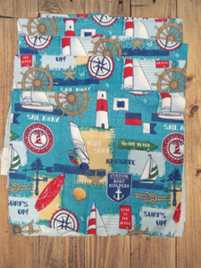 Sailboats Flannel 4 piece 16" x 21" Fabric Precut