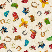 Load image into Gallery viewer, Handmade Placemat Or Table Runner Cowboy Up Retro Cowboy Stuff Cream

