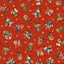 Load image into Gallery viewer, Handmade Placemat Or Table Runner Cowboy Up Retro Cowboy Toss Rust

