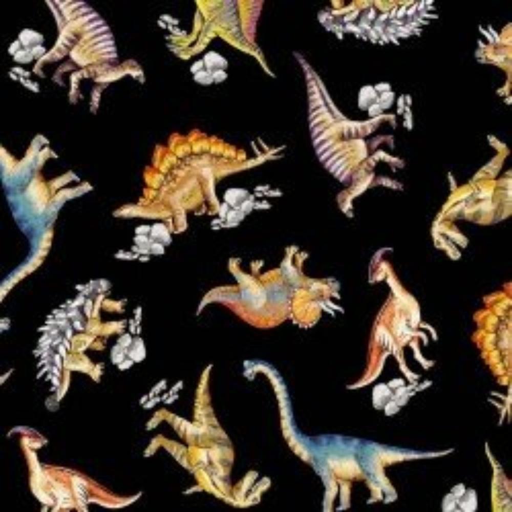 Handmade Placemat Or Table Runner Dinosaur Dinomighty Black