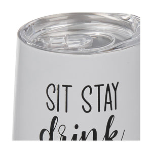 Stemless Metal Double Wall Wine Glass With Lid