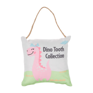 Tooth Fairy Printed Hanging Decorative Pillow Dino Tooth Collection