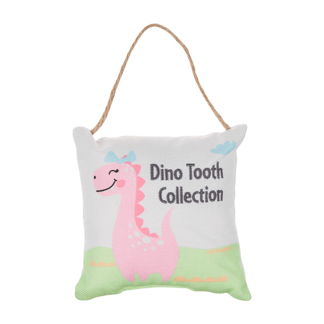 Tooth Fairy Printed Hanging Decorative Pillow Dino Tooth Collection