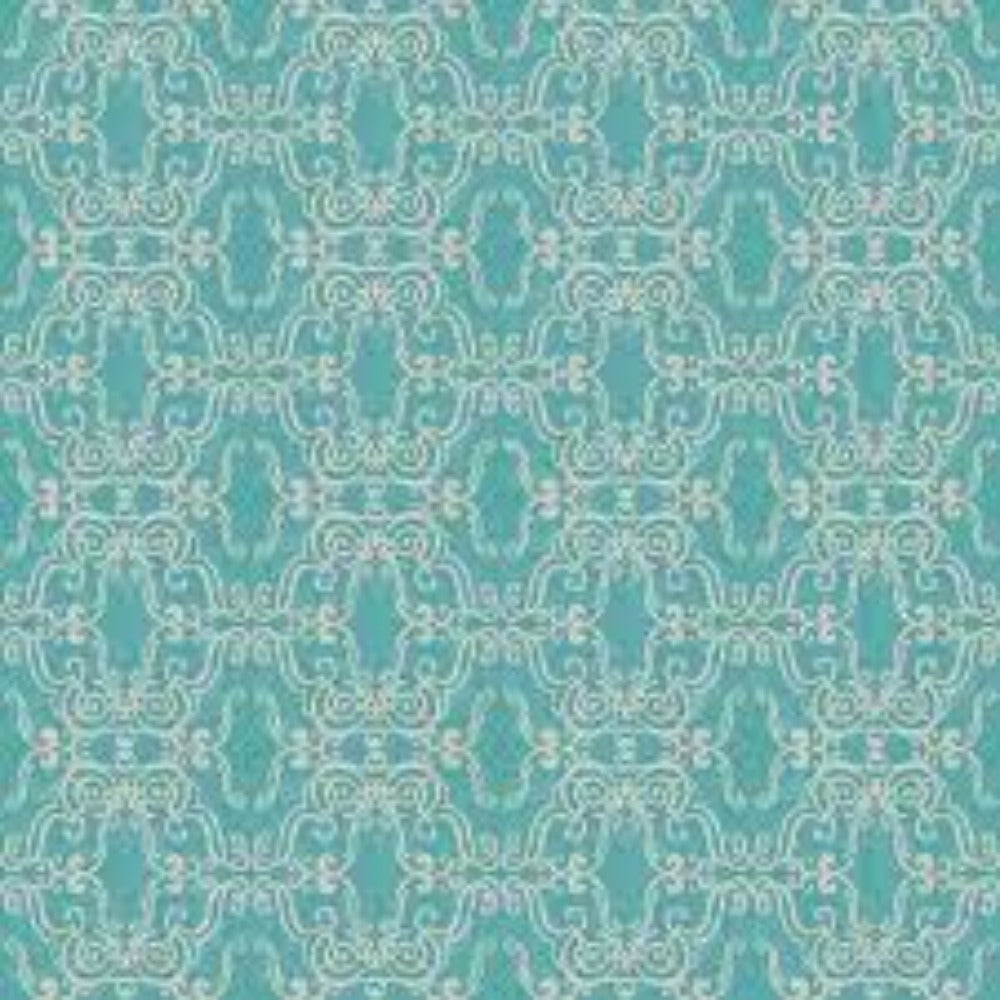 Hydrangea Botanical Turquoise Cotton Fabric