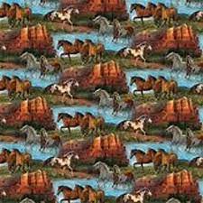 Rivers Edge Allover Horse Cotton Fabric