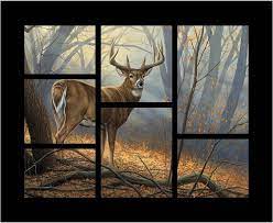 Deer 36" Cotton Wall Hanging Panel Fabric