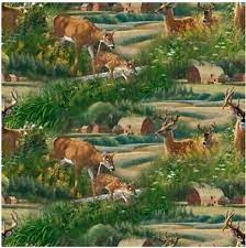 Feast in Wood Scenic Deer Cotton Fabric