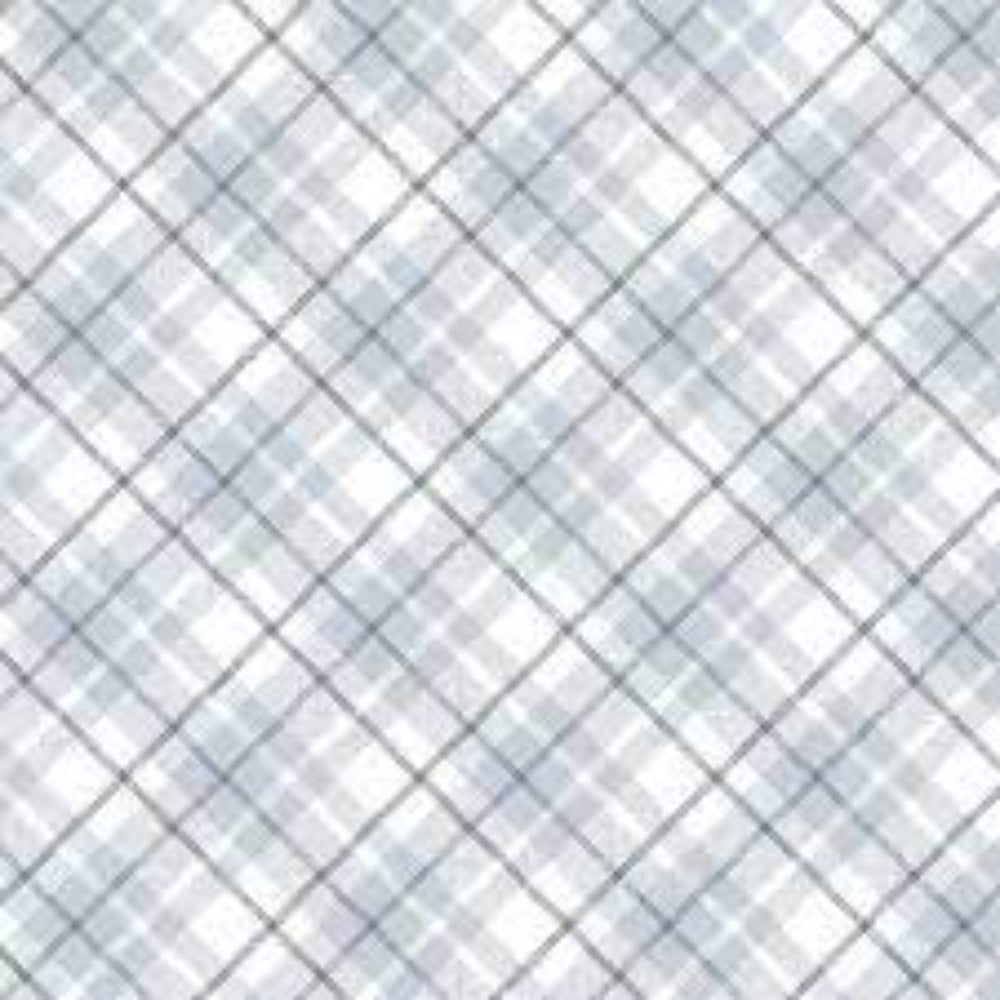 Farmland Tails Grey Plaid Cotton Fabric