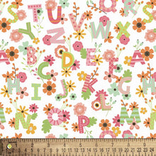 Load image into Gallery viewer, Handmade Blanket, Burp Rag/ Security Blanket, and Bib Spring Alphabet Floral White
