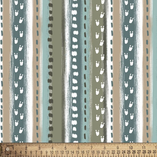 Going Dino Stripe Flannel Fabric