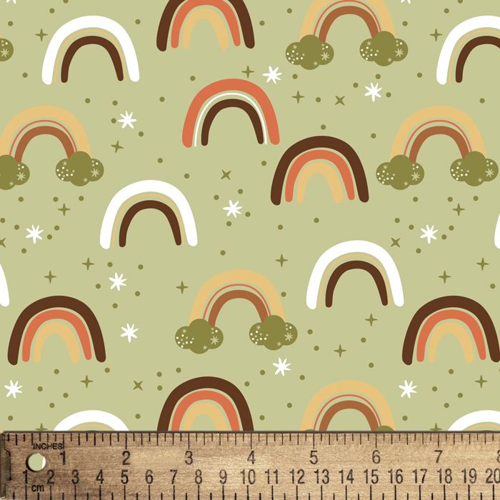 Rainbow Scatter Flannel Fabric