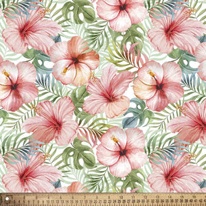 Handmade Valance or Curtain Panel Tropical Blush Floral