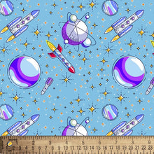 Load image into Gallery viewer, Handmade Blanket, Burp Rag/ Security Blanket, and Bib Up in Space
