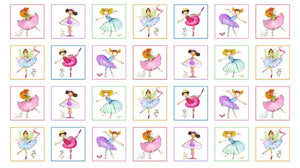 Little Ballerinas White Cotton Fabric