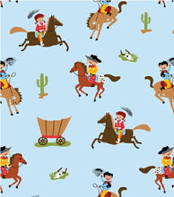 Load image into Gallery viewer, Handmade Placemat Or Table Runner Howdy Pard&#39;ner Blue
