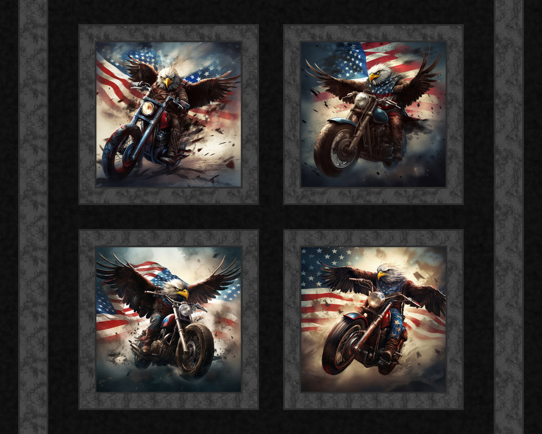 Freedom Eagles Pillow Panel Cotton Fabric