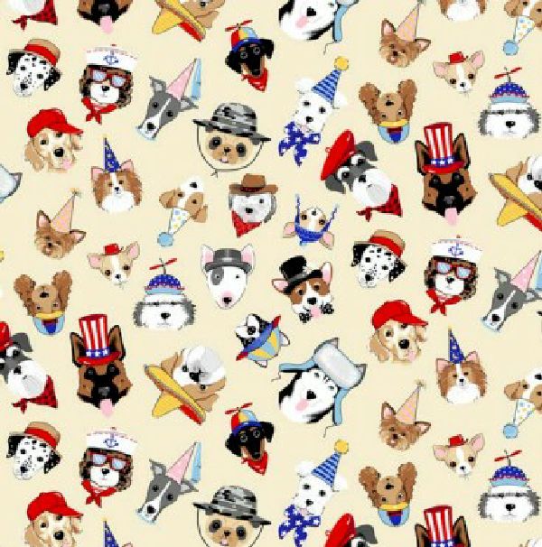 Handmade Placemat Or Table Runner Dogs With Hats