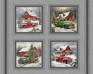 Holiday Haul Pillow Panel Cotton Fabric