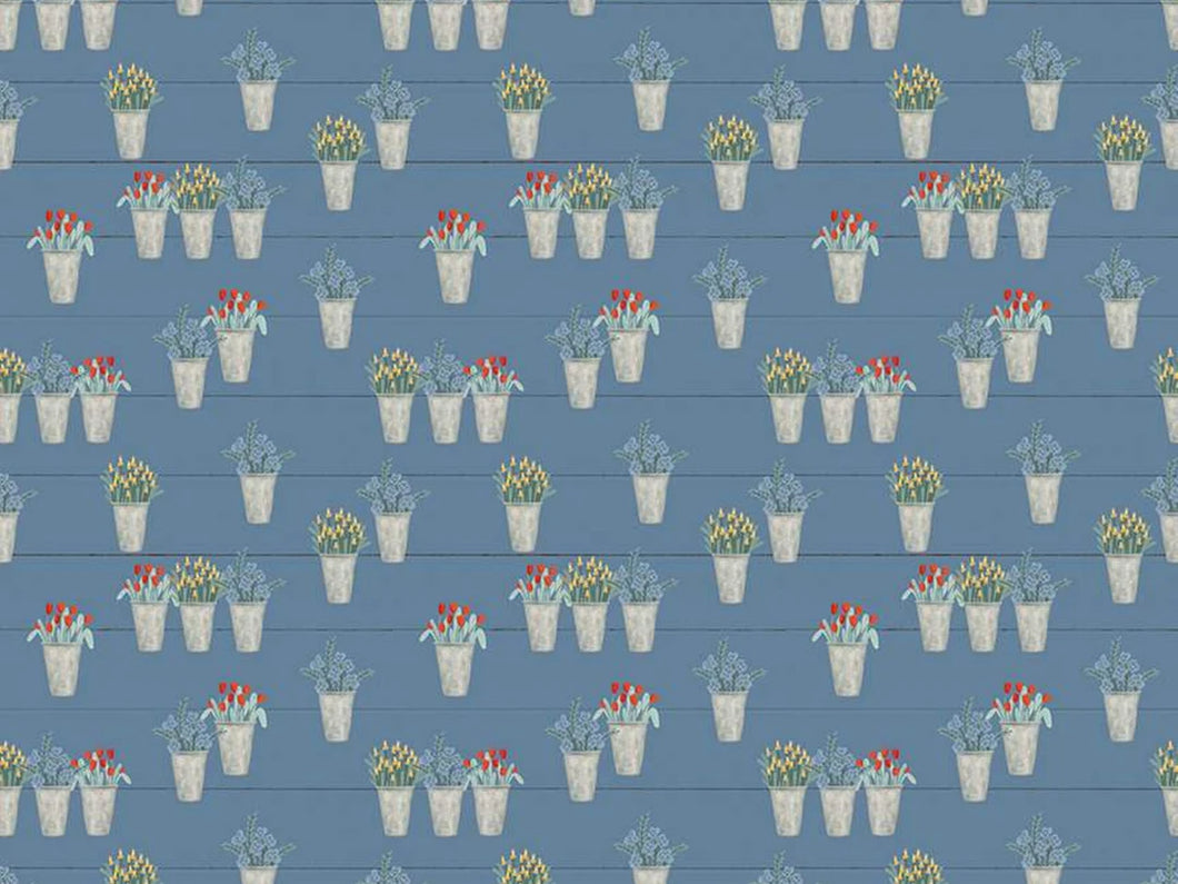Handmade Valance or Curtain Panel Farmhouse Summer Pots