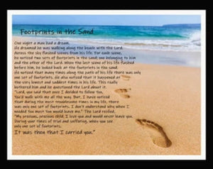 Footprints In The Sand Faith Cotton Panel Fabric