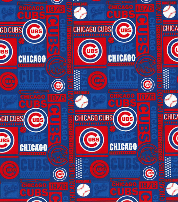 Cubs Block Cotton Fabric