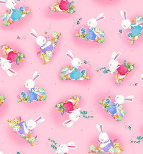 Handmade Placemat Or Table Runner Bunny Wishes Pink