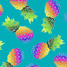 Load image into Gallery viewer, Handmade Placemat Or Table Runner Party Pineapples Turquoise

