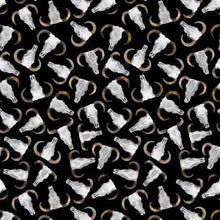 Load image into Gallery viewer, Handmade Placemat Or Table Runner Big Sky Country Bull Skulls Black

