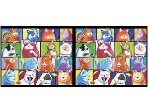 Cat Chat Panel Cotton Fabric