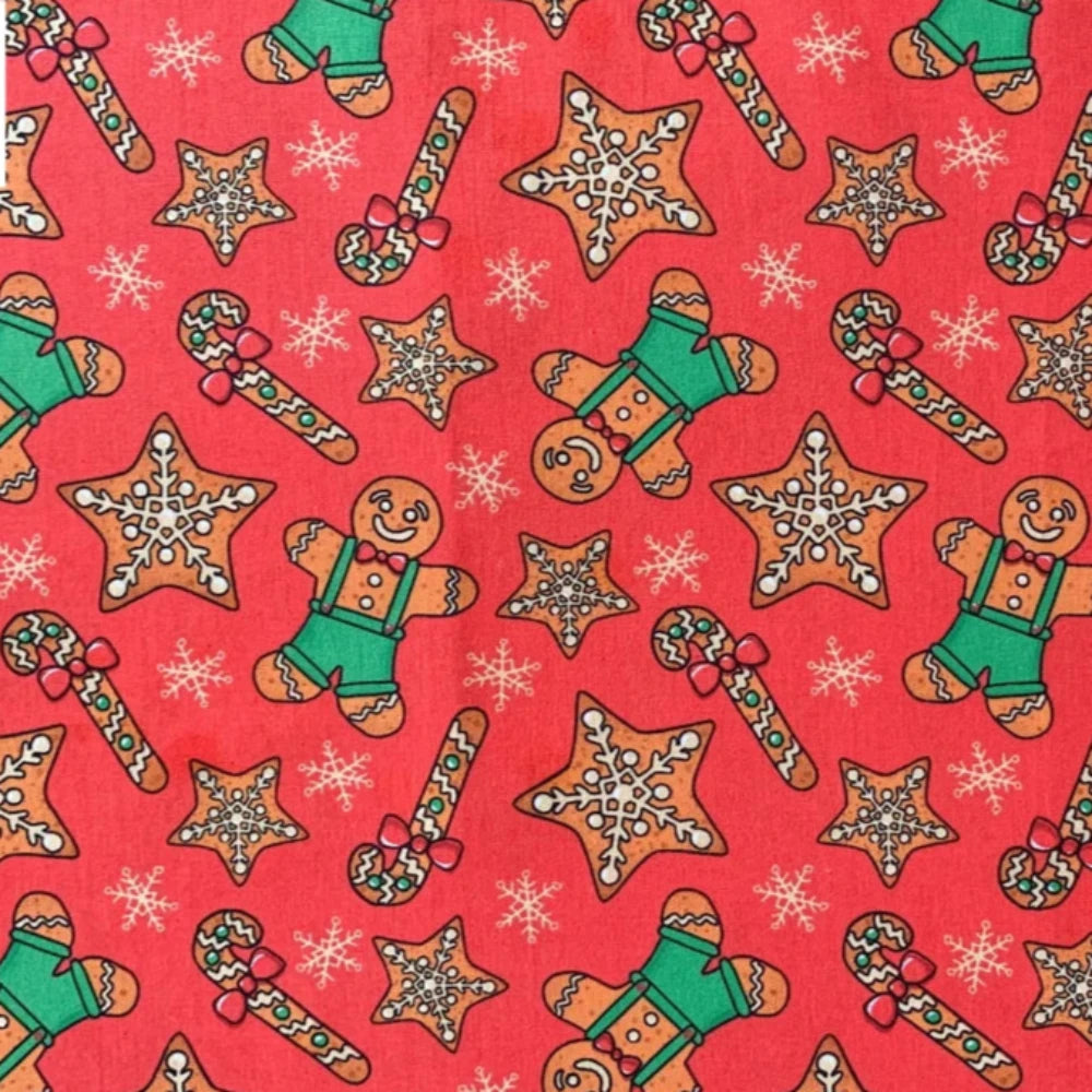 Ginger Breadman Seasonal Cotton - 1/2 Yard Precut