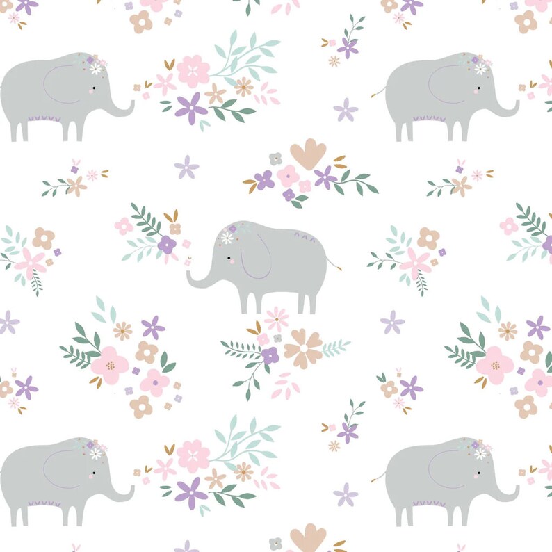 Handmade Blanket, Burp Rag/ Security Blanket, and Bib Elephant Floral
