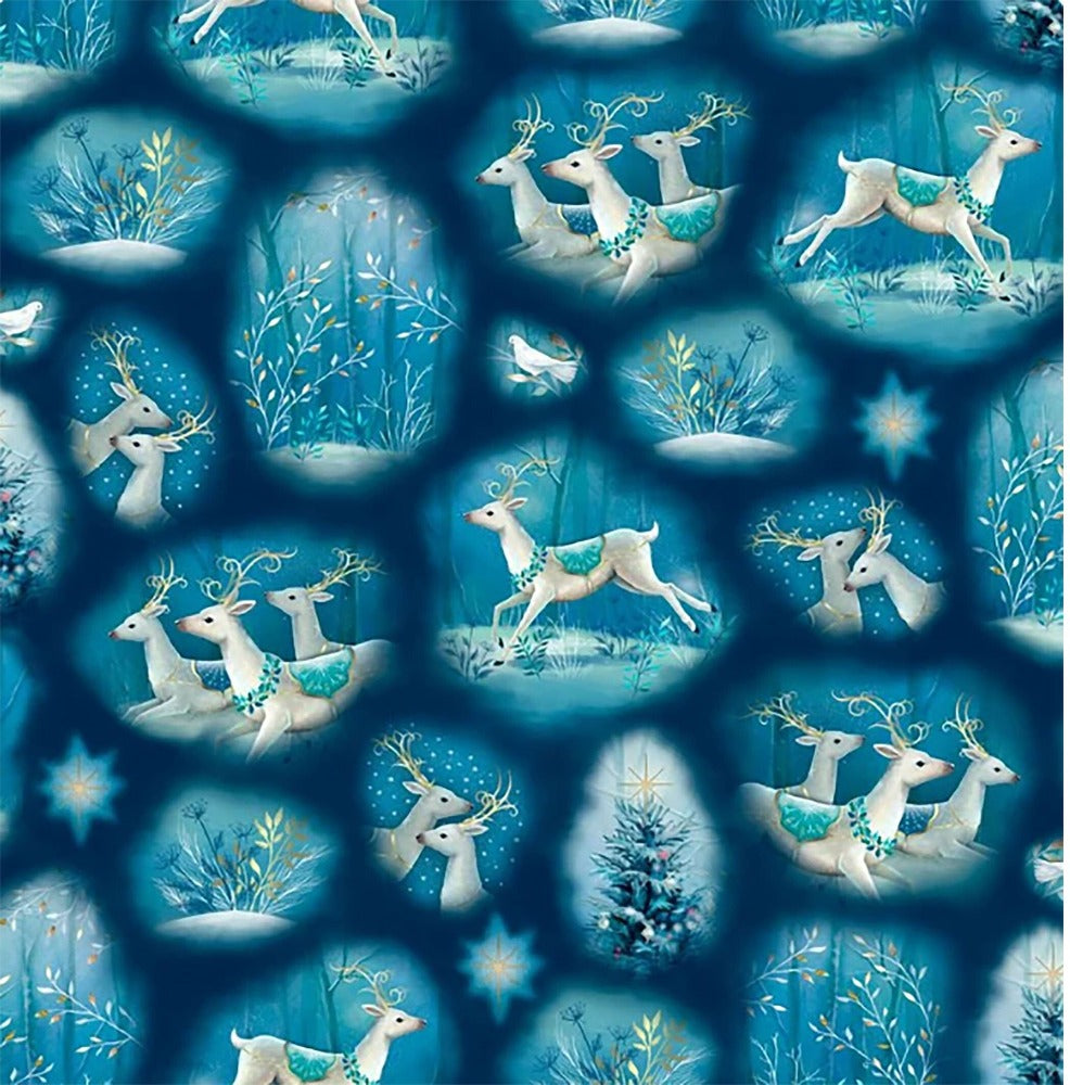 Handmade Placemat Or Table Runner Winter Wishes Blue