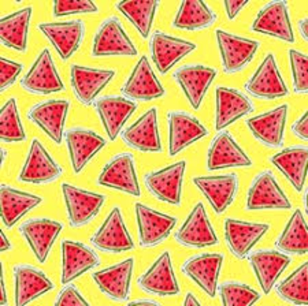 Handmade Placemat Or Table Runner Happy Campers Watermelons Yellow