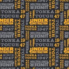 Tonka- Under Construction Grey Cotton Fabric