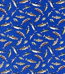 Fish Sardine Flannel Fabric