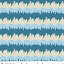 Load image into Gallery viewer, Handmade Valance or Curtain Panel Only You Smokey Bear Tree Stripe Cadet
