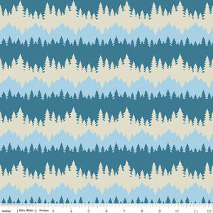 Only You Smokey Bear Tree Stripe Cadet Cotton Fabric