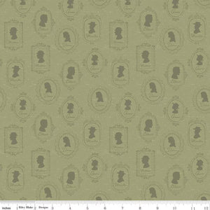 Anne of Green Gables Silhouettes Green Cotton Fabric