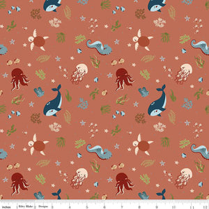 Created with Love In the Sea Clay Cotton Fabric