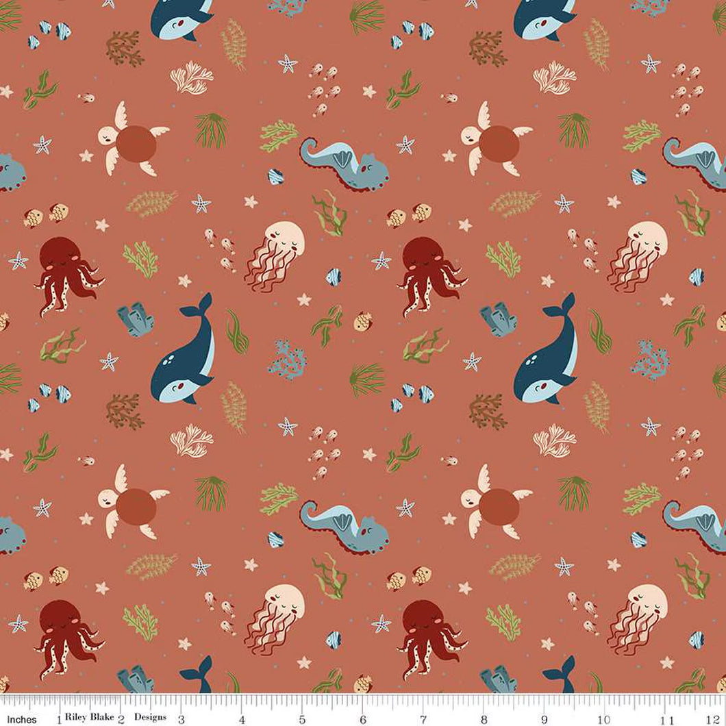 Created with Love In the Sea Clay Cotton Fabric