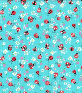 Lady Bug Metallic Cotton Fabric