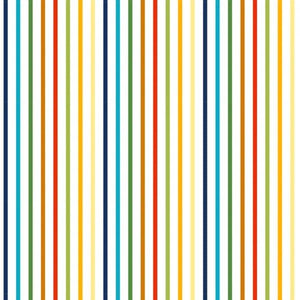 Zooville Stripes White Cotton Fabric